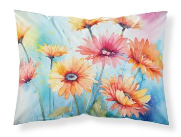 Gerbera Daisies in Watercolor Standard Pillowcase Lightweight Super Soft Easy Care Decorative Artwork Pillowcase, Standard
