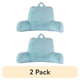 (2 pack) Faux Fur Plush Backrest Pillow, Specialty Size, Aqua