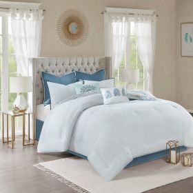 8 Piece Cotton Floral Printed Reversible Comforter Set (Color: as Pic)