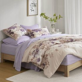 Floral Comforter Set with Bed Sheets (Color: as Pic)