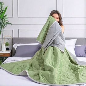Premium Cotton Summer Comforter - Ultra-Soft All-Season Lightweight Bedding for Throw/Queen/King Size (Color: Green, size: 200cm x 230cm)